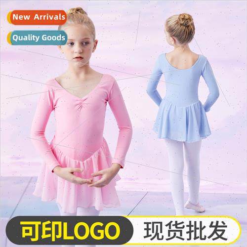 Childrens dance costumes girls practice clothes long-sleeved