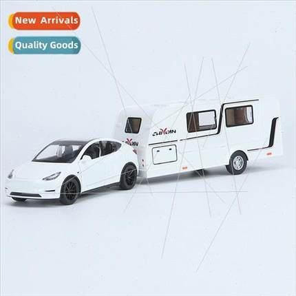 Tes ModelY trailer car simulation 1:32 pull alloy sound ligh