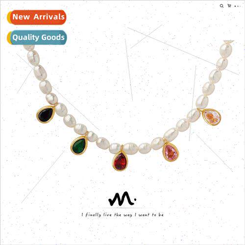 French Court Crystal Pendant Baroque Chain Necklace
