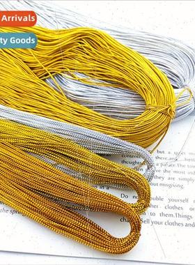 Golden tag elastic cord Gold rope lanyard binding line elast