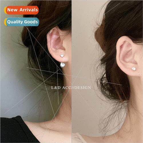 Ins cold wind zirconia a two wear earrings simple small deli