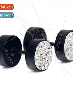 304 round 8MM diamond earrings simple earrings can be laser