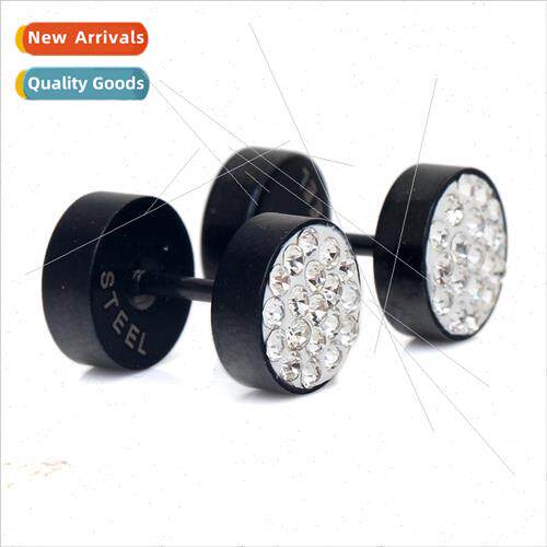 304 round 8MM diamond earrings simple earrings can be laser