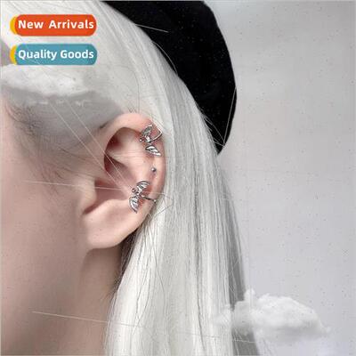 ins new bat ear clips whout ear holes earrings female cool c
