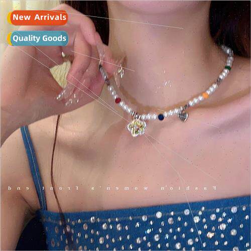 Roman Holiday Colorful Star Pearl Smiley Necklace che 2023 N