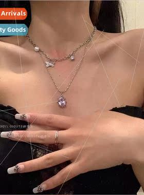 Butterfly Stacking Necklace Women Fairy che Sense ins Hip Ho