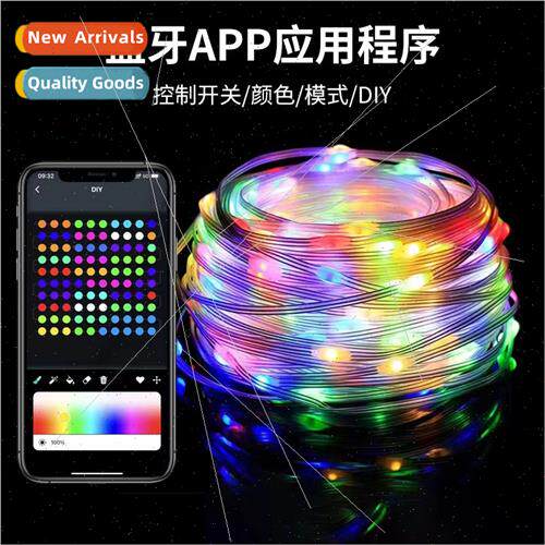 Sound-controlled RGB colorful lights strings cell phone Blue