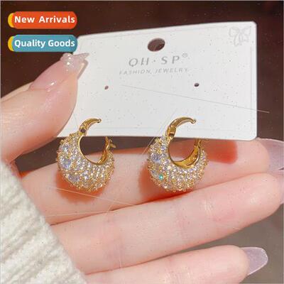 Koreafull zirconia bag type earrings female delicate super f