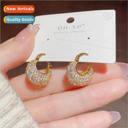 Koreafull zirconia bag type earrings female delicate super f