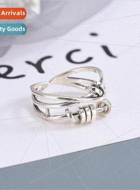 s925 silver Korea fashion hipster multi-layer spir ring open