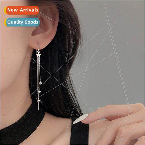 Pentagram star tassel ear wires anti-loss shooting star long