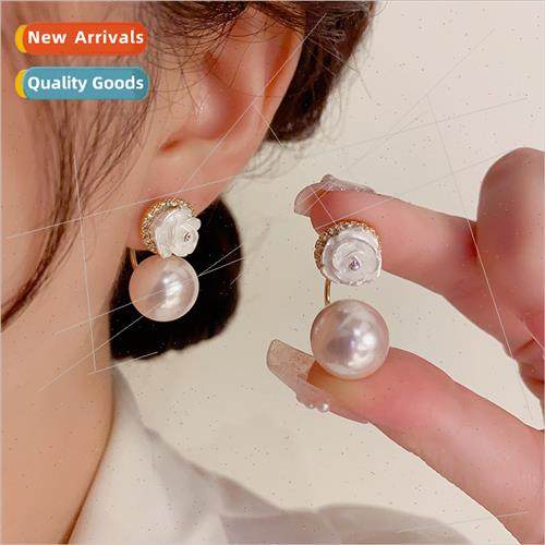 Mori sweet fashion retro flower pearl earrings two wear fema