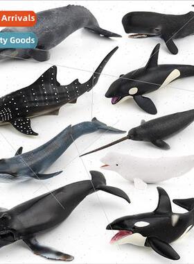 Solid PVC Sagtarius blue whale orca whale creature model wha