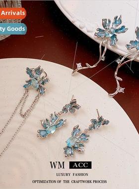 lver pin zircon drop oil droplet flower earrings match earri