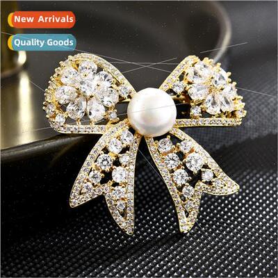mple hollow bow brooch female fashion pins lapel pins anti-t