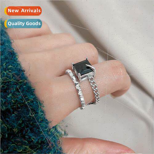 High cold shining black zirconia ring women diablo hip hop d
