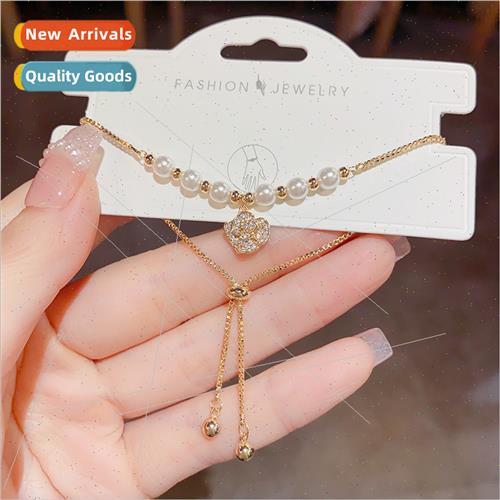 Korea niche fashion micro-setting flower pearl pull-out brac
