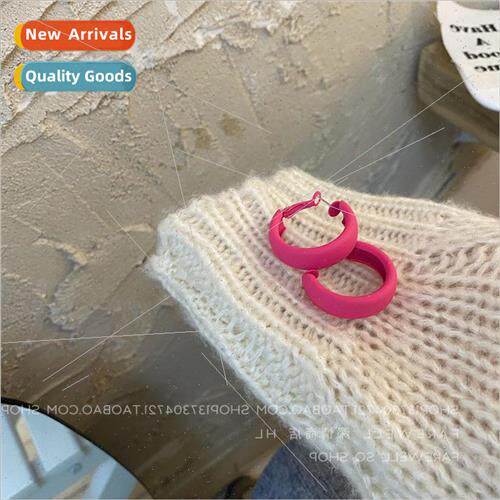 ins pink earrings female Korea earrings fall winter earrings