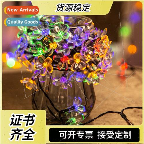 Waterprosolar led cherry blossom lights string outdoor summe