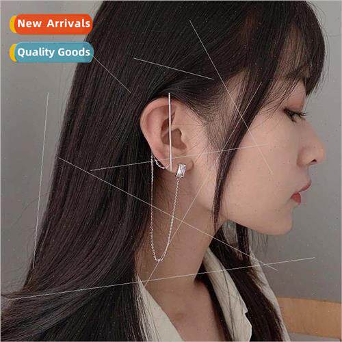 Onepcs earrings punk cool handsome minimalist long chain zir