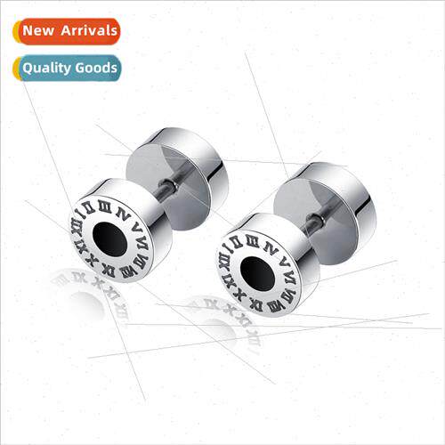Europe Roman numerals earrings tanium steel men earrings wh