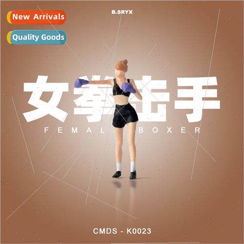 1:64 boxing girl doll model miniature resin figurine toys ha