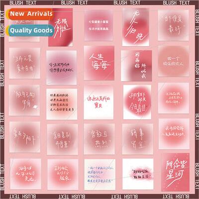 63 Pink Blush Sticky Notes Text Doodle Stickers WaterproRoma