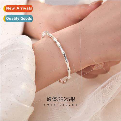 S925 silver classic push-pull bamboo bracelet women simple s