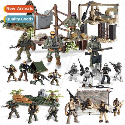 Soldier man battlefield assembled doll ornaments milary scen