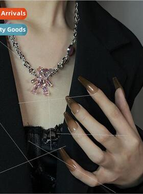 Pearl Heart Necklace Cat Eye Pink Bear Necklace che Women Su