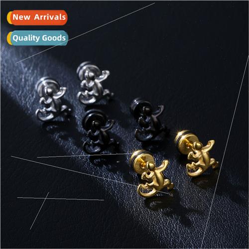 Non-allergenic tanium steel gecko pierced earrings Europe vi