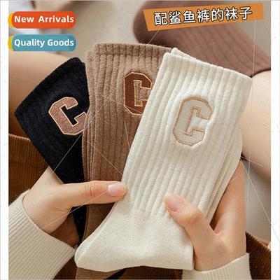 Socks womens mid-calf socks autumn and winter cotton anti-od