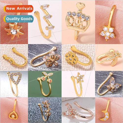 New fashion exquise compact nose ring piercing nose clip nos