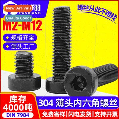 304 black thin head cylindrical head hexagon socket head cap