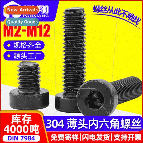 304 black thin head cylindrical head hexagon socket head cap