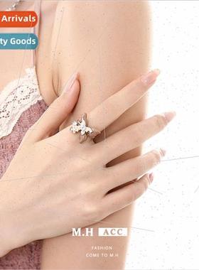 Drip oil bow open ring female niche student index finger rin