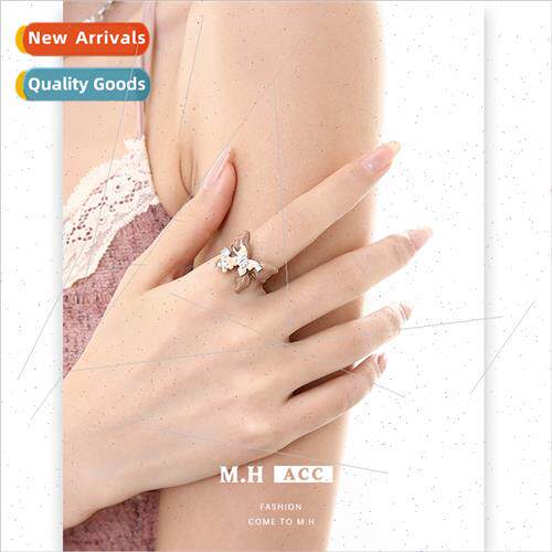 Drip oil bow open ring female niche student index finger rin