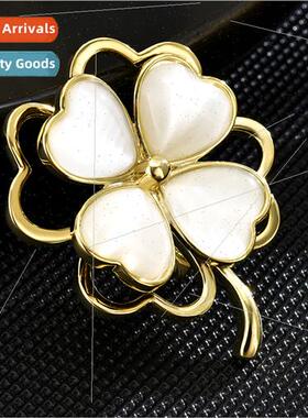 New atmospheric simple cat eye sweet rotatable lucky clover