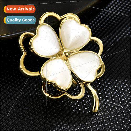New atmospheric simple cat eye sweet rotatable lucky clover