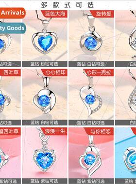 999 silver necklace female pendant student collarbone chain