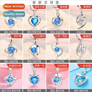 999 silver necklace female pendant student collarbone chain
