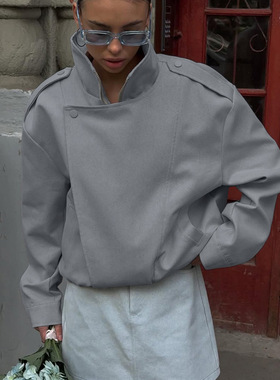 Womens long-sleeved jacket女式夹克气质通勤立领长袖高级感外套