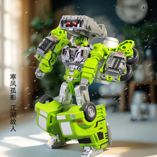 新款变形工程车金刚汽车人儿童玩具机甲战士益智罐车造型模型摆件