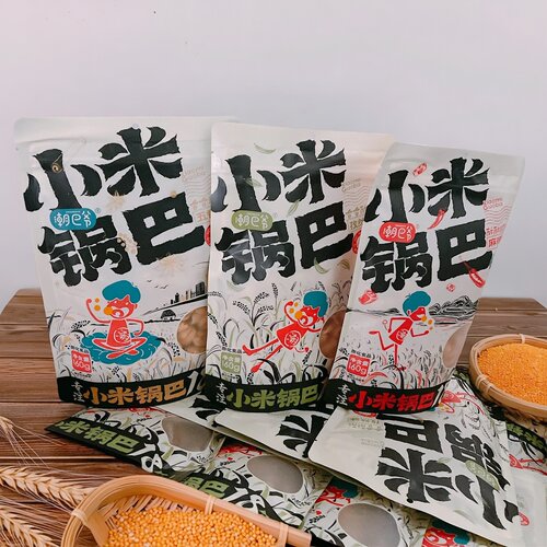 潮巴爷小米锅巴孜然麻辣香酥膨化