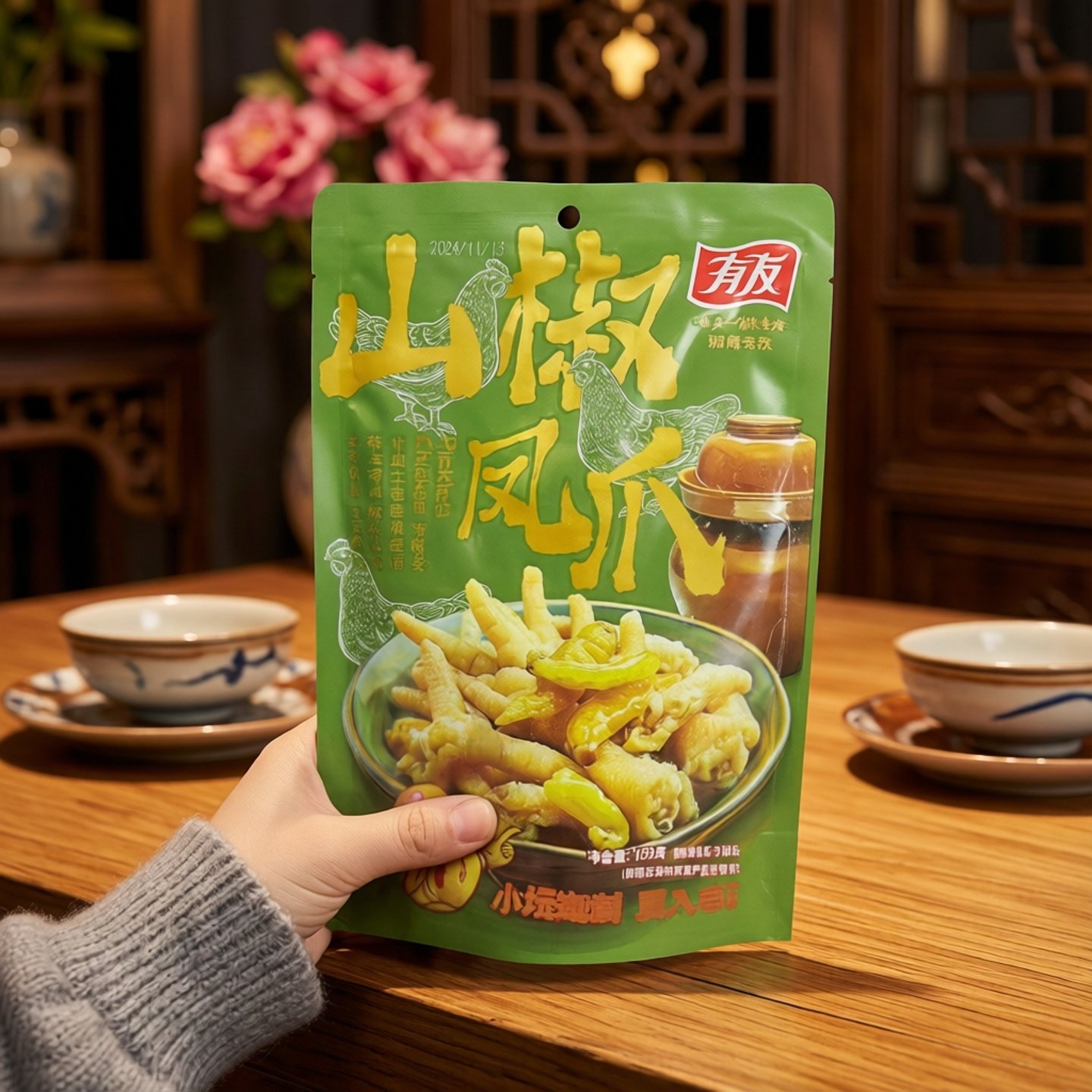 有友泡椒山椒凤爪即食169g图片