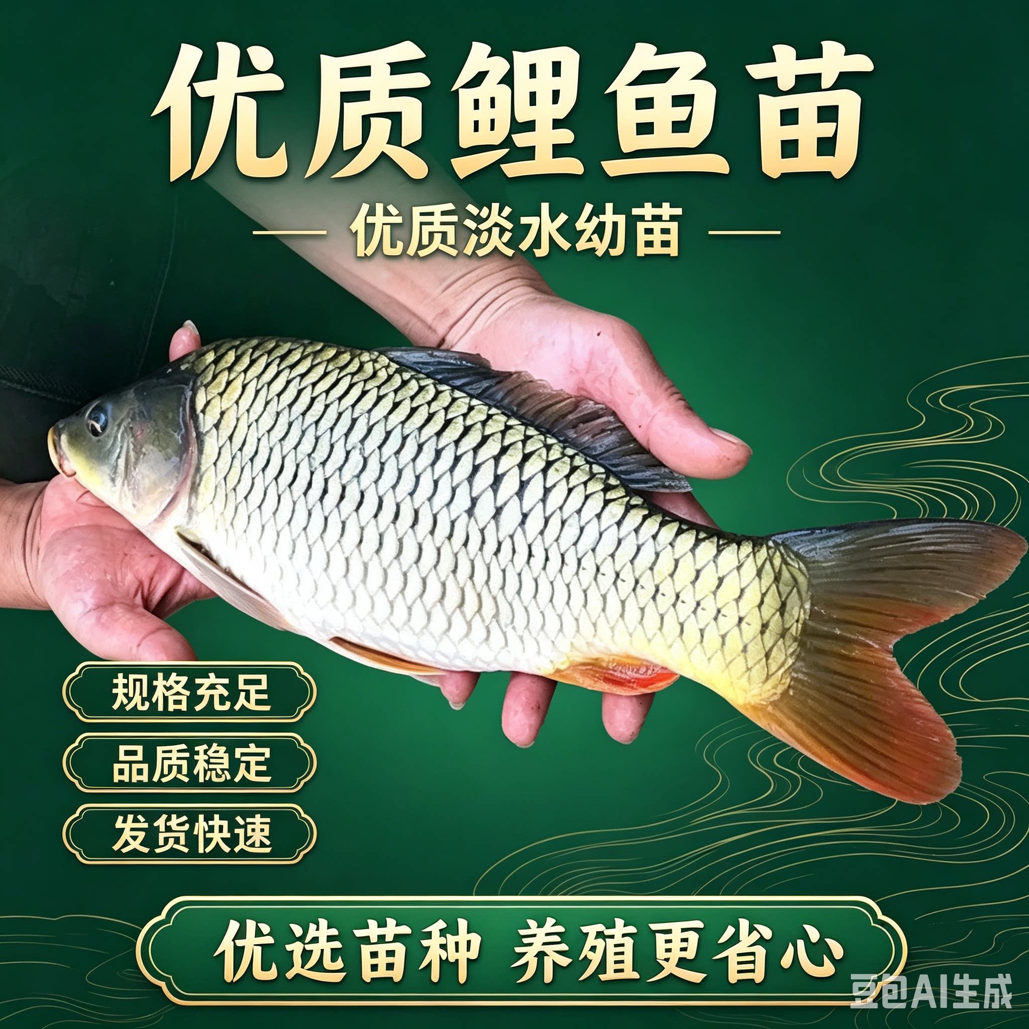 大品种鲤鱼苗建鲤丰鲤鱼稻田鲤淡水养殖草鱼苗大种工程鲫鱼苗包活
