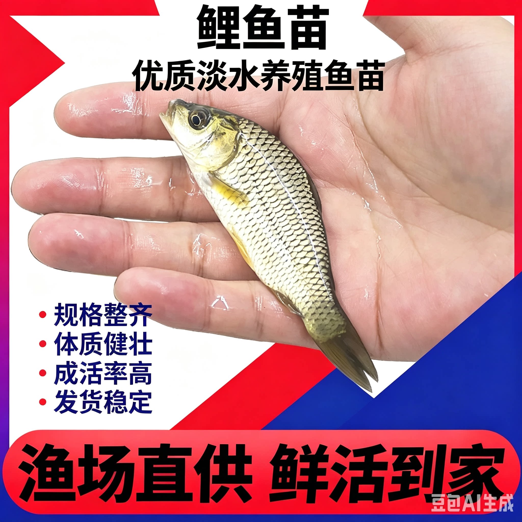 四川福瑞鲤鱼苗淡水鱼塘养殖大稻花鱼稻田鲤建鲤花背小鱼苗红尾鲤