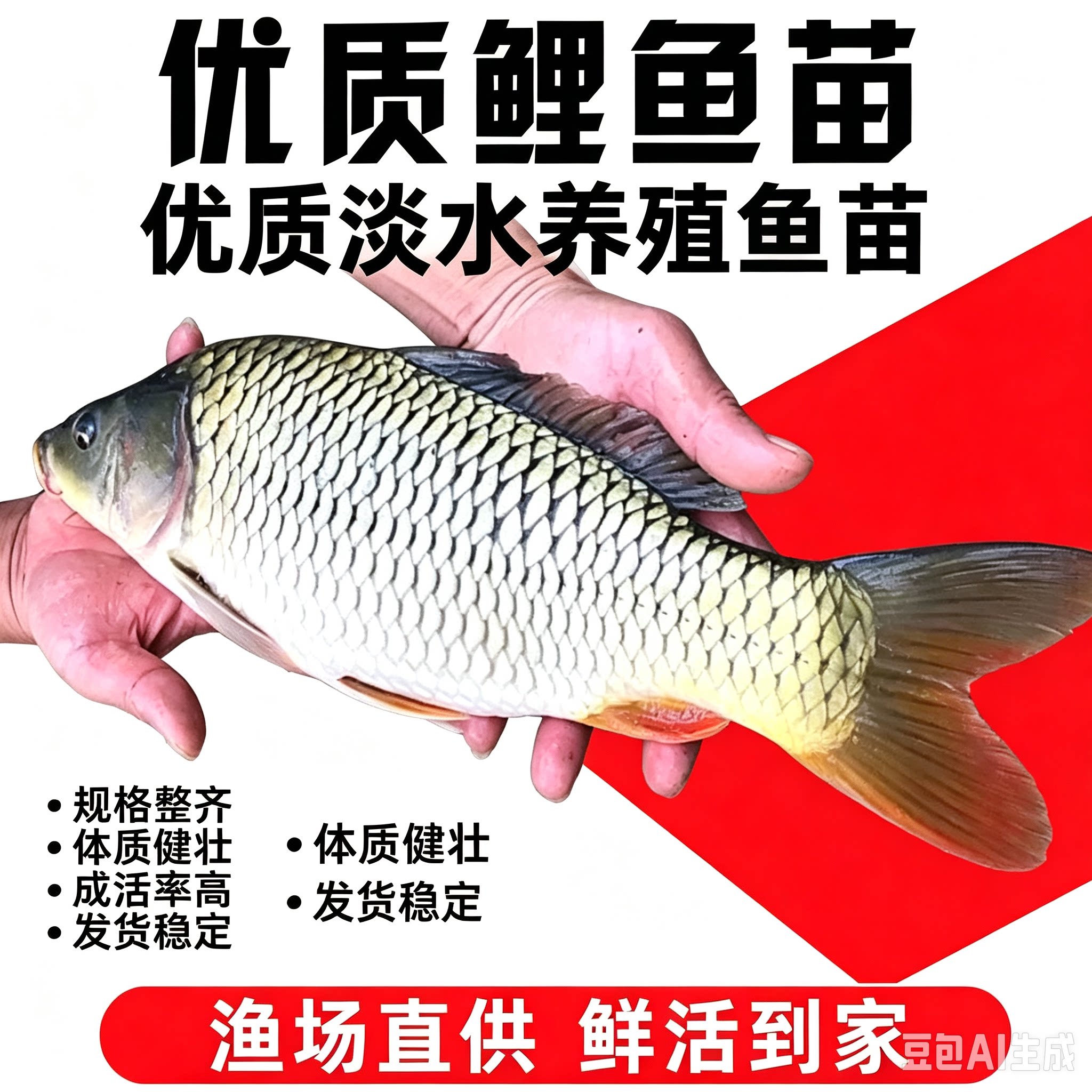 大品种鲤鱼苗建鲤丰鲤鱼稻田鲤淡水养殖草鱼苗大种工程鲫鱼苗包活