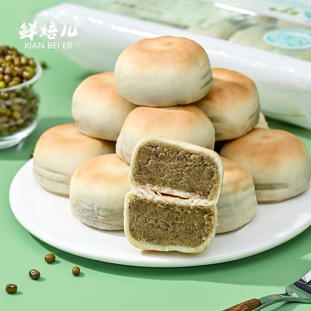 鲜焙儿冰皮绿豆饼（0添加蔗糖）工厂现做现发传统手工薄皮新鲜营图片
