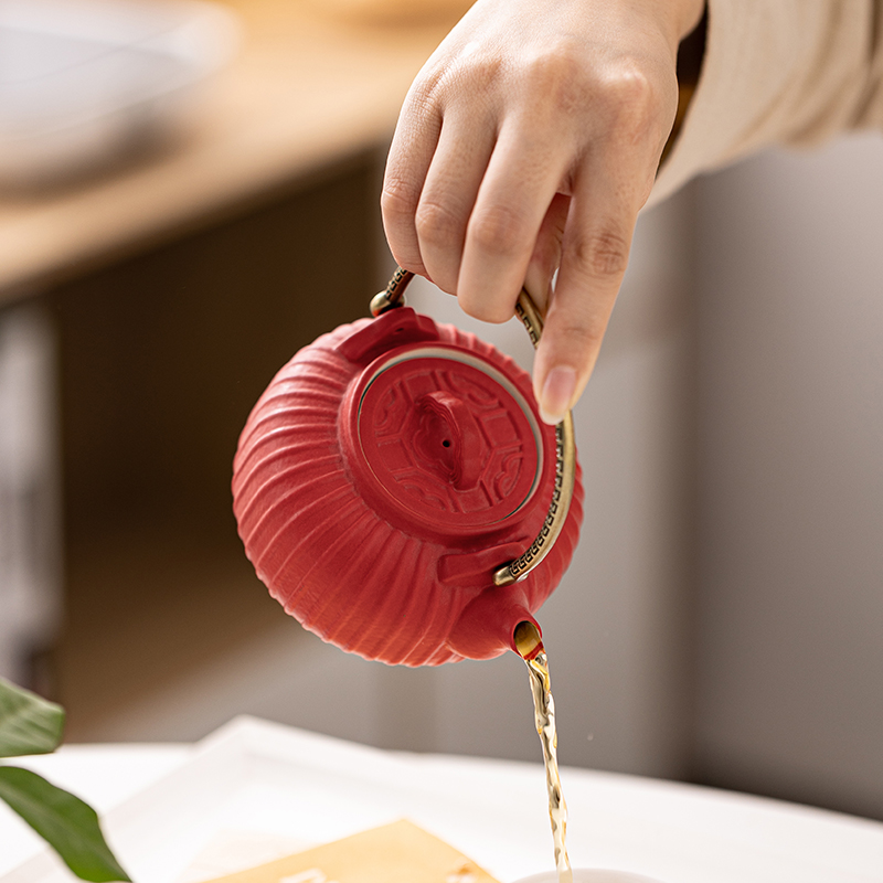 灯笼提梁壶大容量单壶泡茶茶水壶